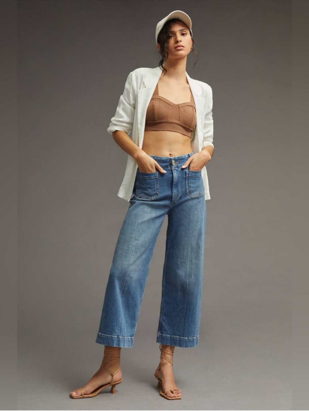 Anthropologie Pilcro Skipper The Colette Cropped Medium Wash Jeans Size 33